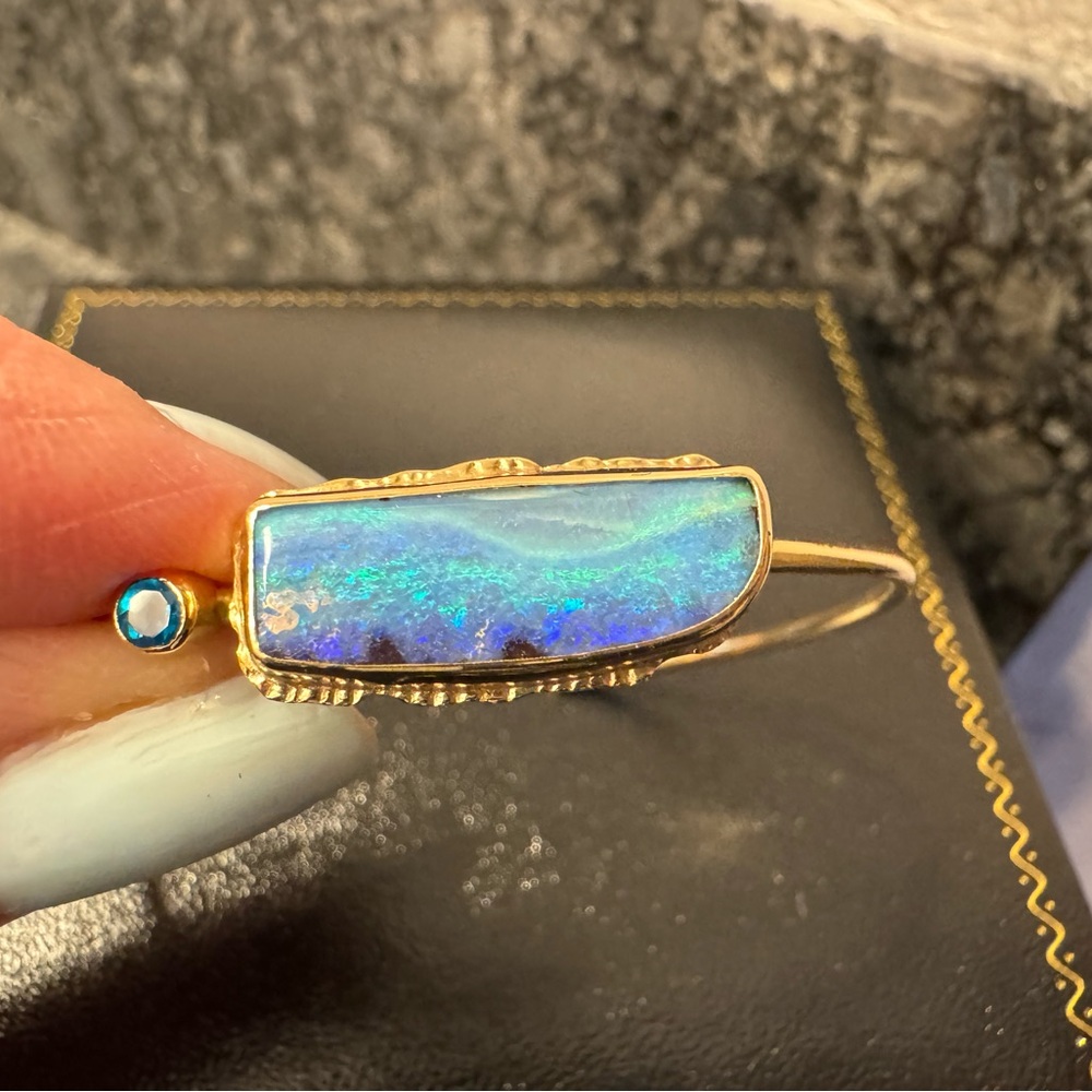 Jamie Joseph ? 14K Gold Opal & Apatite Cuff Bracelet